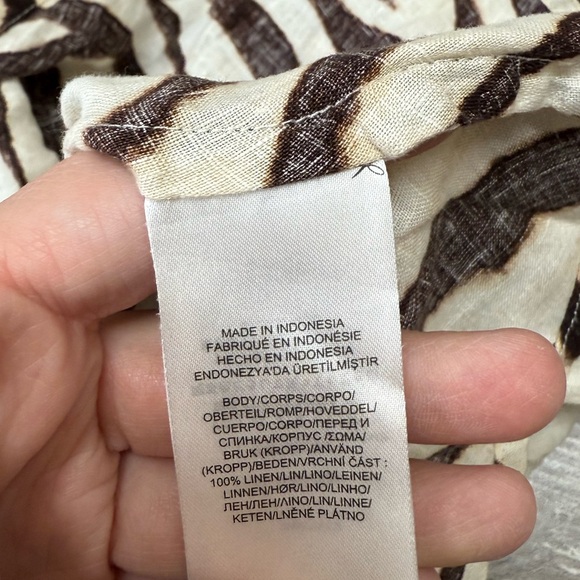 Lauren Ralph Lauren linen Zebra Shirt Dress size 10P‎ - Picture 3 of 8